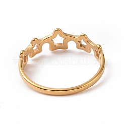 Женское кольцо-звездочка из нержавеющей стали 201 с ионным покрытием (IP)&nbsp;RJEW-J051-24G