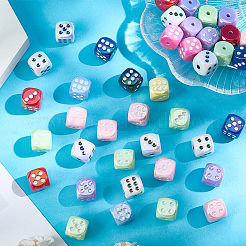 40 шт. УФ-покрытие радужных переливающихся акриловых эмалевых бусин SACR-PA0001-03