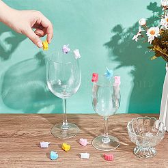 2 Set mit 12 Weinglas-Anhängern aus Silikon mit Einhorn-Motiv.&nbsp;AJEW-NB0005-68