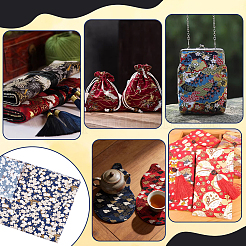 Baumwollstoff im japanischen Sakura-Muster für Kleidung und Dekoration&nbsp;DIY-WH0622-738
