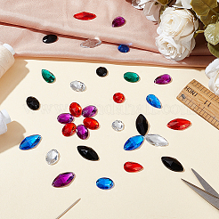 96 шт. 24 стиля овальные каплевидные конские глаза пришитые стразы ACRT-PH0001-15