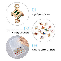 20 шт. 10 стиля подвески-коннекторы из латуни с кубическим цирконием и стеклом&nbsp;KK-CW0001-06