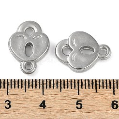 CCB プラスチック コネクタ チャーム  笑顔のハートのリンク  プラチナ  16x12x3mm  穴：1.2~1.6mm&nbsp;CCB-G020-24B-P
