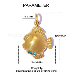 Pendenti in acciaio inossidabile 304 con strass di zaffiro&nbsp;RB-OY001-44G