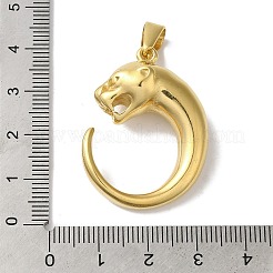 PVD真空メッキ304ステンレスペンダント  長持ちメッキ  ゴールドカラー  ヒョウ  35.5x27x12mm  穴：10x4.5mm&nbsp;STAS-B069-42G-02