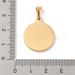304ステンレスペンダント  エナメル  陰陽のチャームが付いたフラットラウンド  ゴールドカラー  24x20x2.5mm  穴：3.5x6.5mm&nbsp;STAS-S001-01G-A