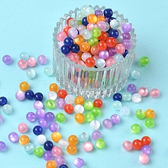 Круглый имитация кошачий глаз гранулы смолы RESI-R157-8mm-M