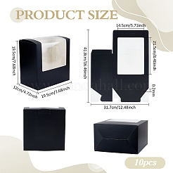 Складные картонные подарочные коробки для хранения крышек с прозрачным ПВХ-окном CON-WH0099-66A