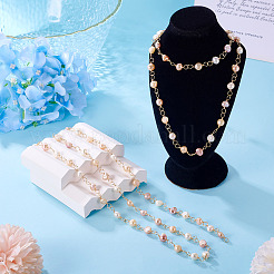 Цепочки из бисера из культивированного пресноводного жемчуга ручной работы&nbsp;AJEW-TA0001-94