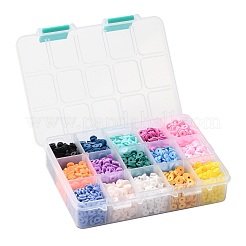 150гр 15-хцветные бусины из полимерной глины ручной работы CLAY-JP0001-13-6mm