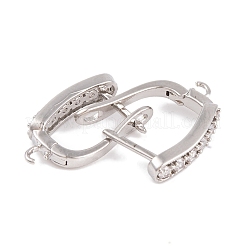 Accessoires de boucles d'oreilles créoles en laiton et zircone cubique&nbsp;X-KK-S374-04P-04