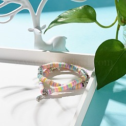 Bracciale avvolgente con perline heishi in argilla polimerica fatto a mano&nbsp;BJEW-JB07426