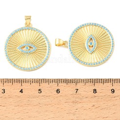 Colgantes de circonita cúbica azul cielo con micro pavé de latón&nbsp;CU-CBA6938-06G-02
