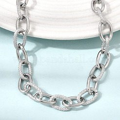 Colliers à chaîne en acier inoxydable 304 texturé de 9 mm pour femmes et hommes&nbsp;SA-CBA37BC-19P