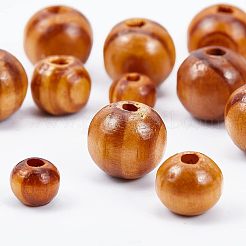 900 шт. 3 круглых бусин из натурального дерева WOOD-OC0001-95