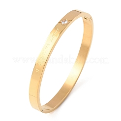 Браслеты на петлях из нержавеющей стали 304 с микропаве из кубических цирконий для женщин&nbsp;BJEW-B161-12G-02