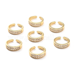 Открытое кольцо-манжета из прозрачного кубического циркония для женщин&nbsp;RJEW-C018-08G