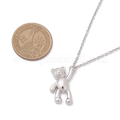 3 шт. 3 стиля ожерелья с подвеской в виде медведя и собаки из нержавеющей стали 304 для женщин и мужчин&nbsp;NJEW-JN05414