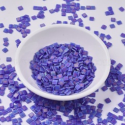 MIYUKIティラビーズ  日本製シードビーズ  2穴  （tl151fr）マット透明コバルトab  5x5x1.9mm  穴：0.8mm  約118PCS /ボトル  10 G /ボトル&nbsp;SEED-JP0008-TL0151FR