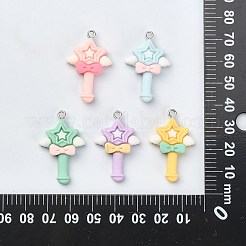 30 шт. 5 цвета непрозрачные подвески из смолы RESI-CJ0003-22