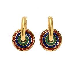 Серьги-кольца из нержавеющей стали 304 с эмалью&nbsp;LS-EJEW-Q040-01A-G