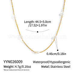 Collares de cadena de acero inoxidable 304 y perlas de imitación para mujer&nbsp;HP4022