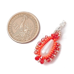 Подвески-слезинки из стеклянных бусин&nbsp;PALLOY-MZ00578-01