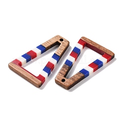 Pendentifs en résine rayée opaque et bois de noyer du jour de l'indépendance&nbsp;RESI-U010-02K