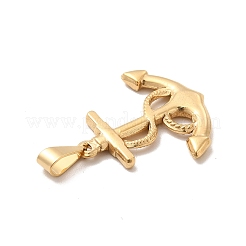 PVD真空メッキ201ステンレススチールペンダント  チャームアンカー  ゴールドカラー  26x20x2.5mm  穴：7x3.5mm&nbsp;STAS-K250-12B