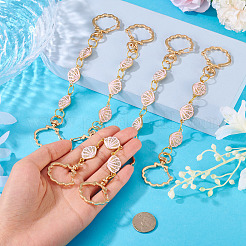 5 шт. сплав розовая эмалированная оболочка звеньевая цепь удлинитель сумки&nbsp;HJEW-TAC0103