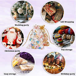 80 шт. 4-х цветные мешочки из органзы с принтом в виде сердец OP-BBC0001-50A