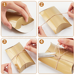 24шт подушка складная креативная рождественская бумажная коробка конфет со шнуром CON-WH0089-06