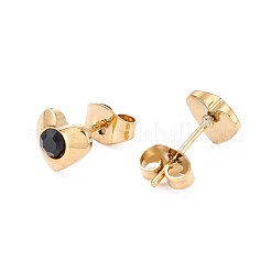 Серьги-гвоздики и ожерелья с подвесками и покрытием из страз с вакуумным покрытием PVD STAS-C028-02G