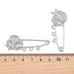 Broschenrohlinge aus Sicherheitsnadeln und Broschenteilen in Muschelform&nbsp;SA-CBA098D-16J-P03