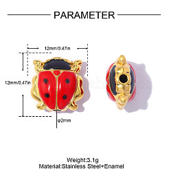 304 Edelstahl mit Emailleperlen&nbsp;SA-OY001-09G