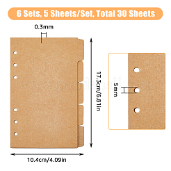 A6 5-Blatt-Papierbinder-Trennblätter&nbsp;DIY-WH0308-508A-01