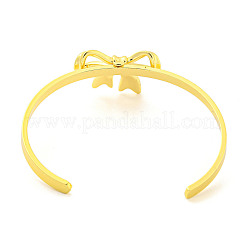 Латунные открытые браслеты на манжетах с бантом для женщин BJEW-P322-06C-G