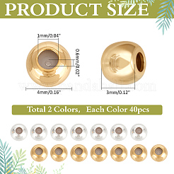 80шт 2-х цветные латунные бусины KK-ME0001-99