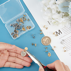 40 шт. 2 цвета фурнитура для сережек-гвоздиков из нержавеющей стали 304 STAS-UN0056-08