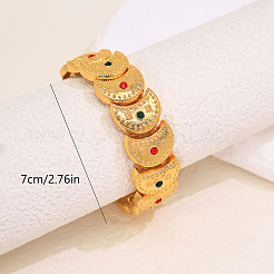 Bracelet manchette exotique en laiton à motif croissant de lune et strass&nbsp;OM4527