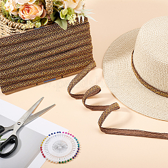 12 м плетеных полиэстеровых ромбовидных лент SRIB-WH0011-267A