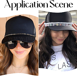 8 шт. 8 стиля акриловых бусин и алюминиевых тросовых цепей и 304 нержавеющей стали цепи для бейсбольной кепки&nbsp;HJEW-SC0002-47