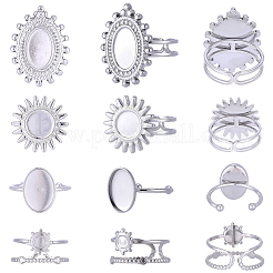16 stücke 4 arten 304 edelstahl offene manschette ring komponenten&nbsp;STAS-SC0020-86