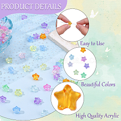 320шт 8 цвета прозрачные акриловые бусины&nbsp;MACR-PA0001-25