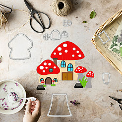 Трафареты для резки углеродистой стали на грибную тему DIY-WH0309-1601