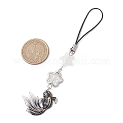 アクリル魚チャーム携帯ストラップ2個  ナイロンコードループモバイルアクセサリー装飾  ミックスカラー  130mm&nbsp;HJEW-JM02682