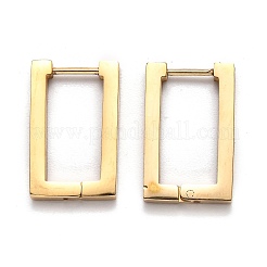 Pendientes de aro rectangulares de acero inoxidable 304&nbsp;STAS-J033-10B-G