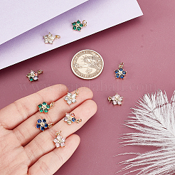 10шт 5 цвета латунные прозрачные кубические подвески из циркония ZIRC-PH0001-49