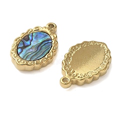 Овальные подвески из нержавеющей стали 304 с натуральным покрытием из ракушек&nbsp;STAS-U037-01G-01