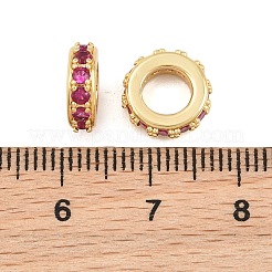 Perles européennes en laiton avec zircone cubique de micro pave&nbsp;CU-CBAB99C-04G-01